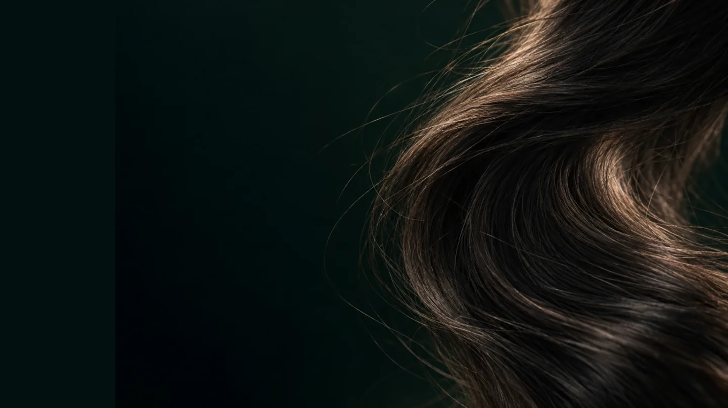 AI-generated macro brand film of hair fibers